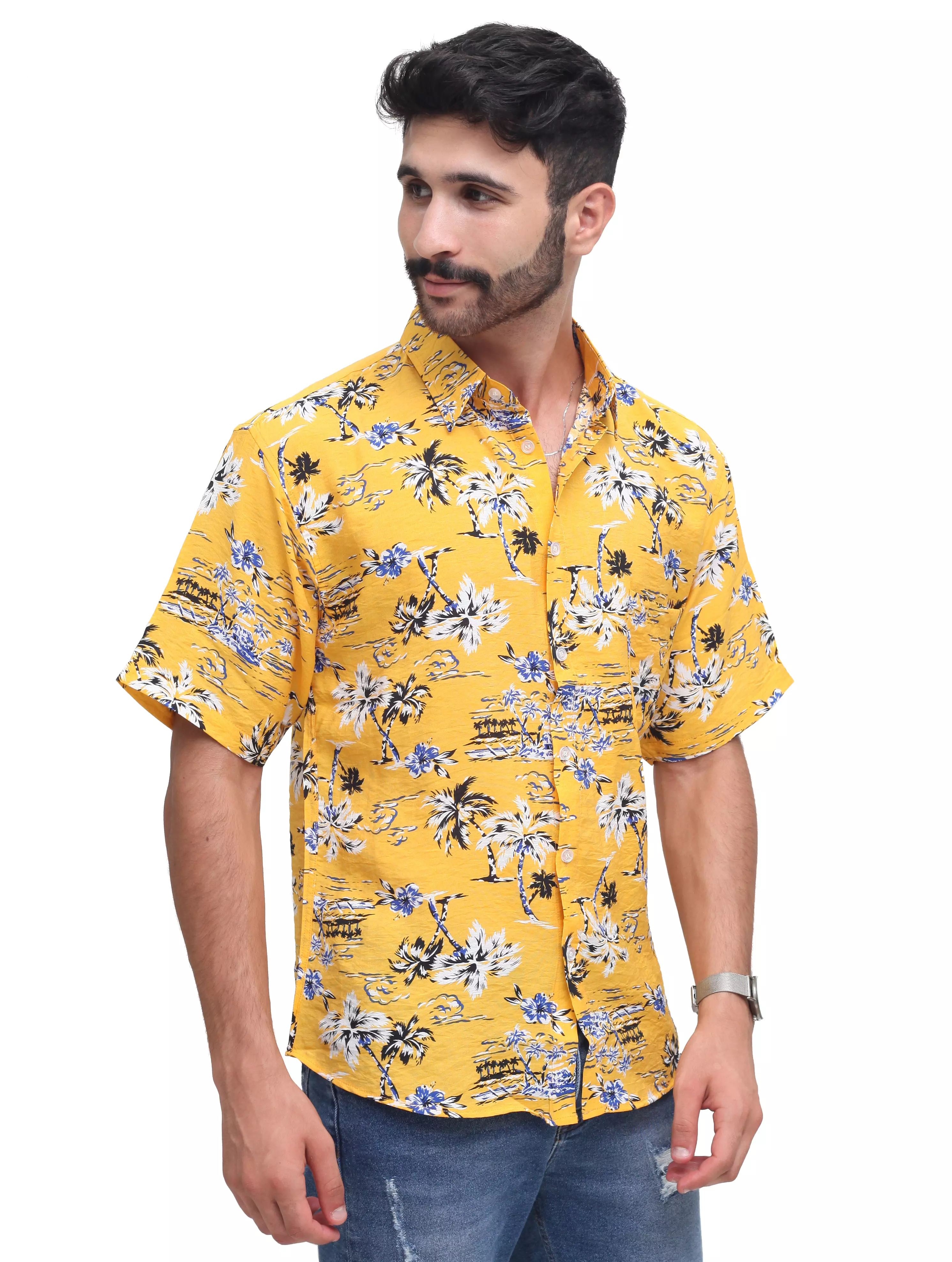 Chemise hawaienne online jaune