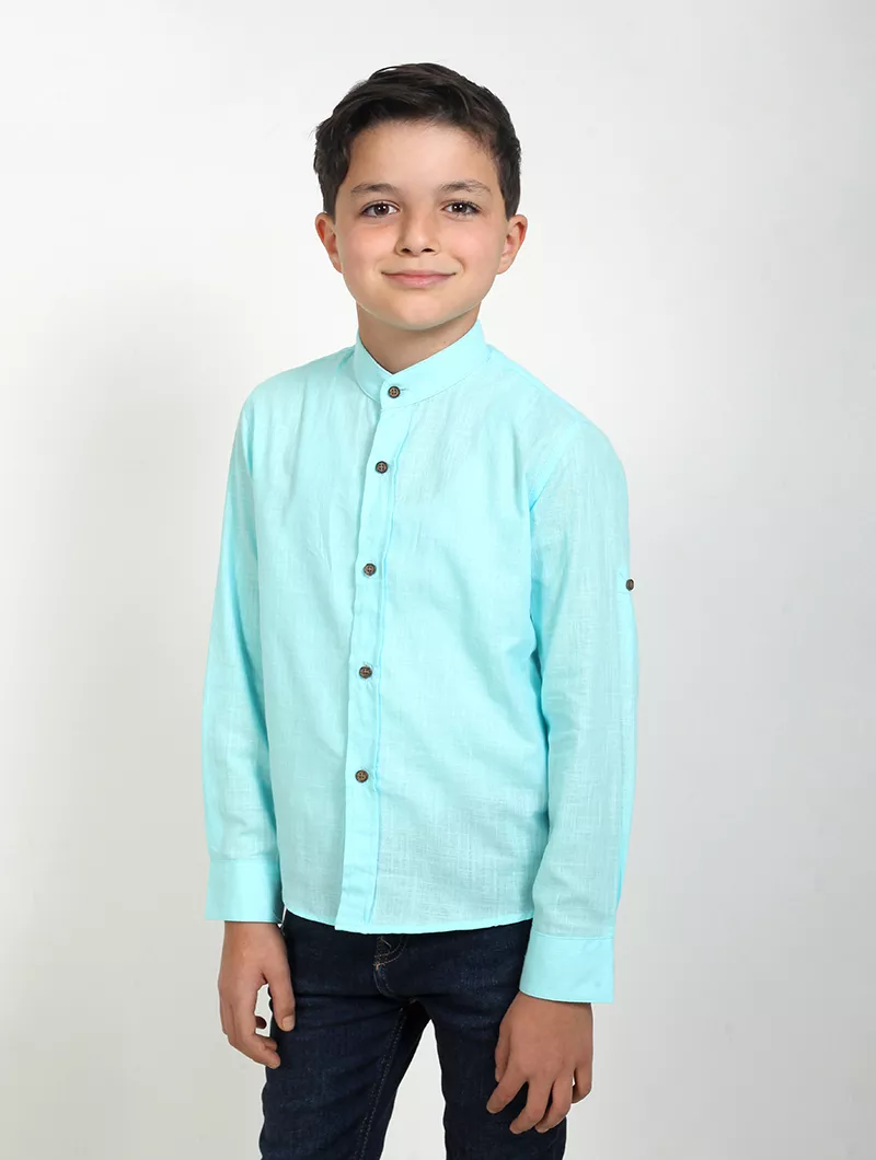 Chemise Bleue Manches Longues Nordstrom Pour Garçon - Taille 14 - Style Nautique