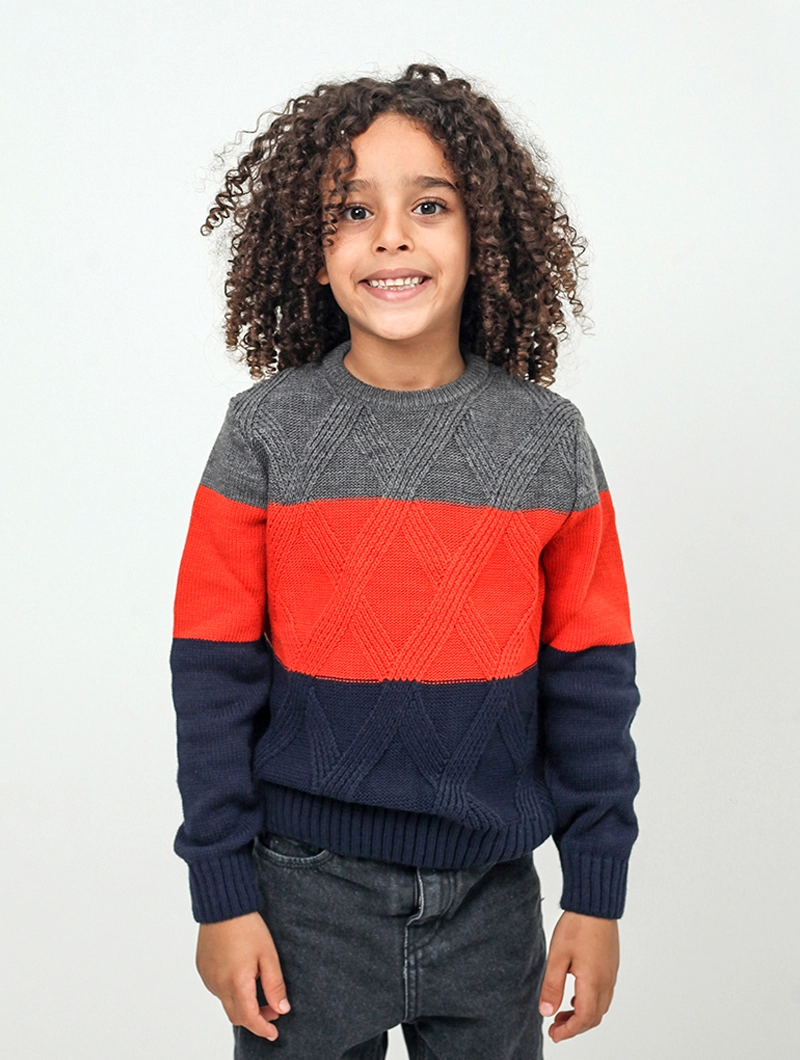 Pull Colorblock Pull colorblock rayé garçon